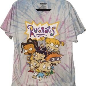 Nickelodeon Rugrats Tie-Dye Tee Unisex Size Large Pink Blue Childcore 90s Y2K